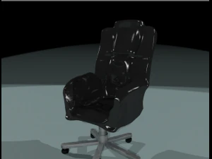 black leather office chair 3D Model