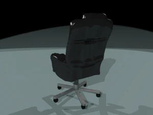 black leather office chair 3D Model
