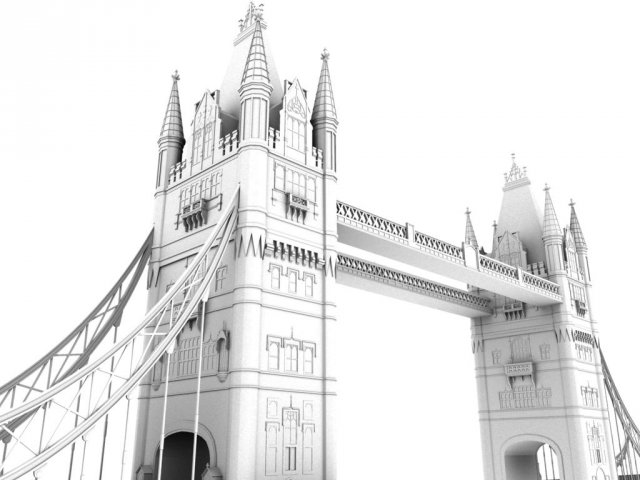 london tower bridge 3D Модель .c4d .max .obj .3ds .fbx .stl .blend 