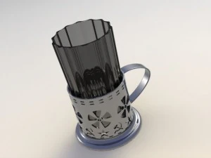 Glas-T-St&uuml;ck 3D Modell