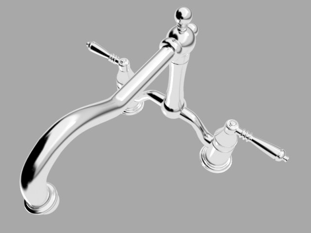brizo tresa two handle bridge kitchen faucet Model 3D .c4d .max .obj .3ds .fbx .stl .blend