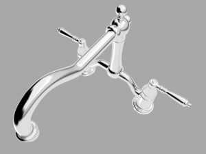 brizo tresa two handle bridge kitchen faucet Model 3D