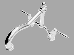 Brizo tresa grifo de cocina puente de dos manijas Modelo 3D