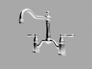 brizo tresa two handle bridge kitchen faucet Model 3D