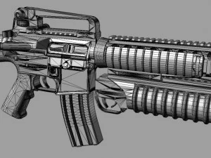 m16m203 assault rifle 3D Model