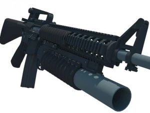 m16m203 assault rifle 3D Model