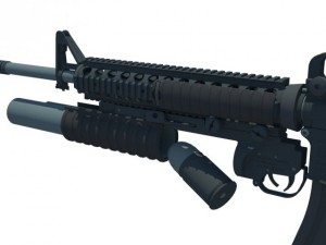 m16m203 assault rifle 3Dモデル