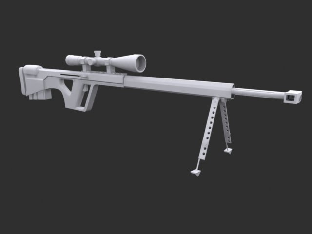 heavy sniper rifle Modello 3D .c4d .max .obj .3ds .fbx .stl .blend