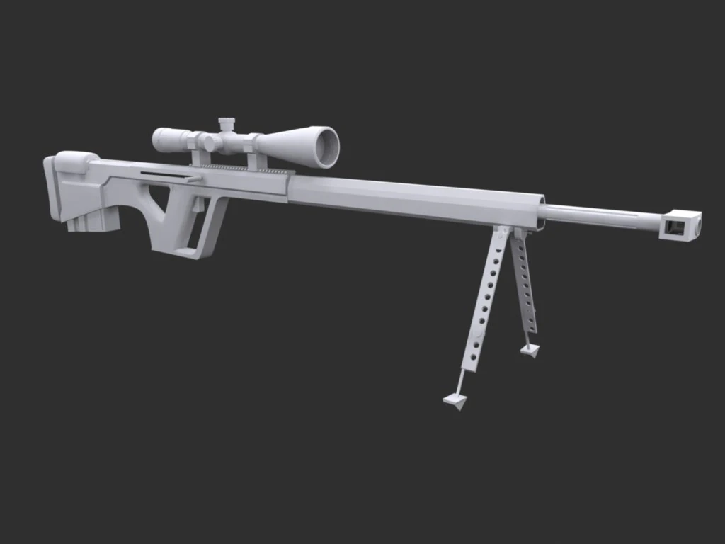 heavy sniper rifle 3D Model .c4d .max .obj .3ds .fbx .stl .blend