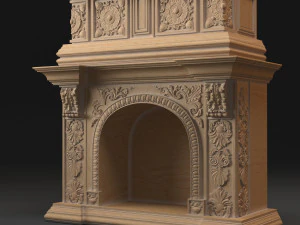 Classic Fireplace 02 3D Model