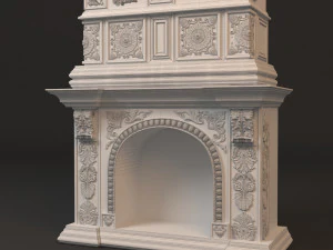 Classic Fireplace 02 3D Model