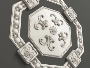 Розетка 1 восьмиугольный потолочный медальон 3D Модель