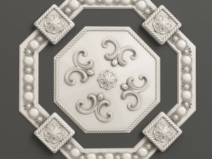 Rosette 1 octagonal ceiling medallion 3D 模型