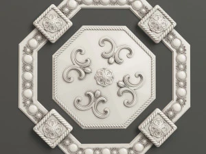 Rosette 1 octagonal ceiling medallion 3D Model