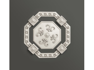 Rosette 1 octagonal ceiling medallion 3D 模型