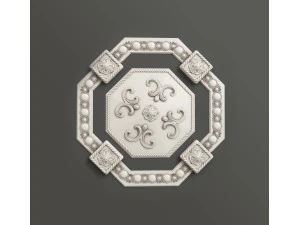 Rosette 1 octagonal ceiling medallion 3D Model