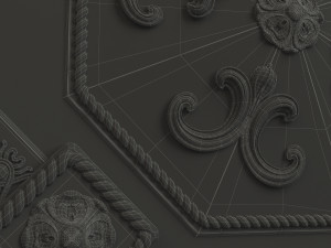Rosette 1 octagonal ceiling medallion 3D 模型