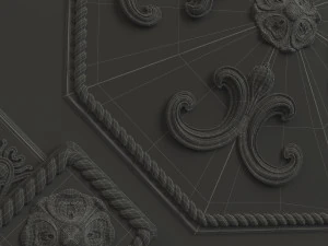 Rosette 1 octagonal ceiling medallion 3D Model