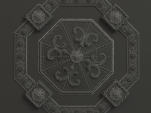 Rosette 1 octagonal ceiling medallion 3D 模型