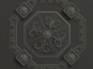 Rosette 1 octagonal ceiling medallion 3D Model