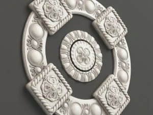 Rozet 2 decoratief plafondmedaillon 3D Model