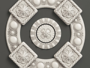 Rosette 2 decorative ceiling medallion 3D Model
