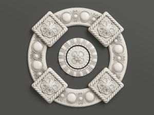 Rosette 2 decorative ceiling medallion 3D Model