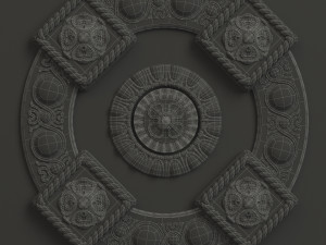 Rosette 2 decorative ceiling medallion 3D Model