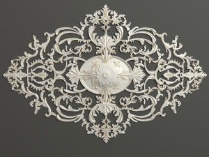 Rosette 3 ornate wall plaque Model 3D