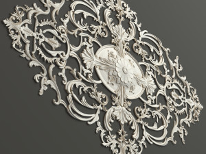 Rosette 3 ornate wall plaque Modelo 3D