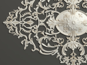 Rosette 3 ornate wall plaque Modelo 3D