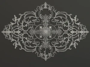Rosette 3 ornate wall plaque 3D Model