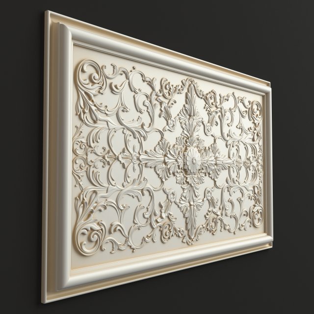 Rosette 4 ornate wall panel Modèle 3D .c4d .max .obj .3ds .fbx .stl .blend 