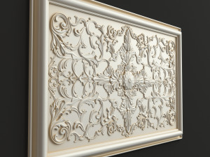 Rosette 4 ornate wall panel 3D Model