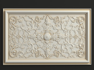 Rosette 4 ornate wall panel Modèle 3D
