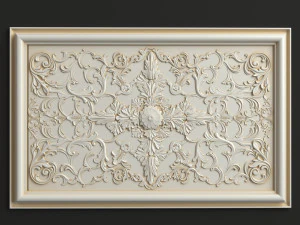 Rosette 4 ornate wall panel 3D Model