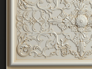 Rosette 4 ornate wall panel Modèle 3D