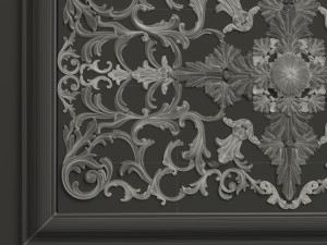 Rosette 4 ornate wall panel Modèle 3D