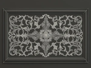 Rosette 4 ornate wall panel 3D Model