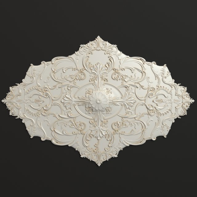 Rosette 5 ornate ceiling medallion 3D मॉडल .c4d .max .obj .3ds .fbx .stl .blend 