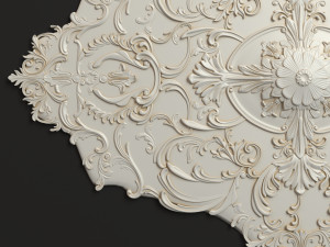 Rosette 5 ornate ceiling medallion 3D मॉडल