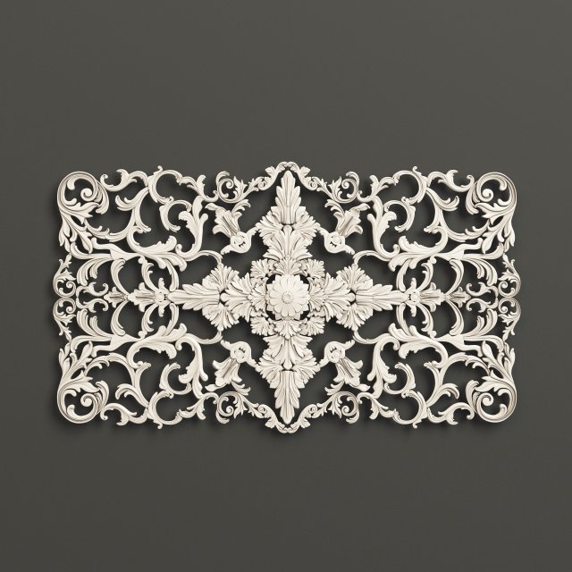 Rosette 6 ornately carved wooden plaque 3D Model .c4d .max .obj .3ds .fbx .stl .blend 