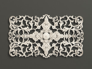 Rosette 6 ornately carved wooden plaque 3D 模型