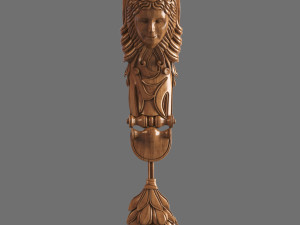 Caryatid ornate wooden shelf bracket Modèle 3D