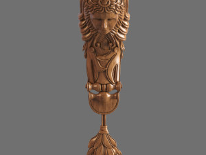 Caryatid ornate wooden shelf bracket Modèle 3D