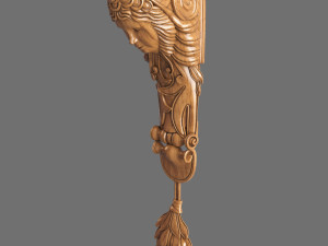 Caryatid ornate wooden shelf bracket Modèle 3D