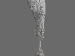 Caryatid ornate wooden shelf bracket Modèle 3D