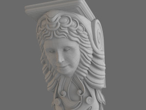 Caryatid ornate wooden shelf bracket Modèle 3D