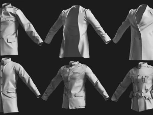Basemesh Blazer Jacket Collection 3D Model