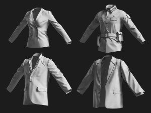 Basemesh Blazer Jacket Collection 3D Model